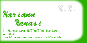 mariann nanasi business card